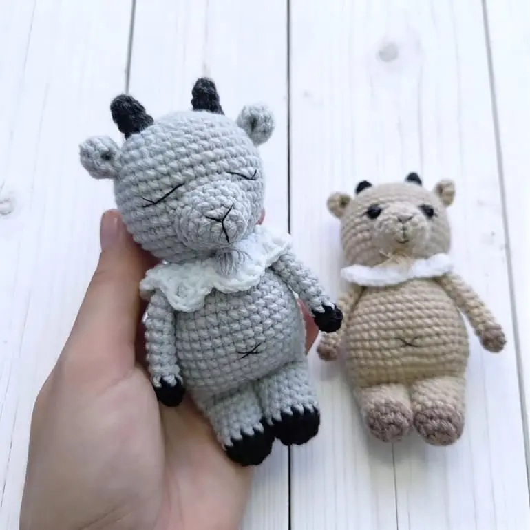 Амигуруми козленок игрушка крючком