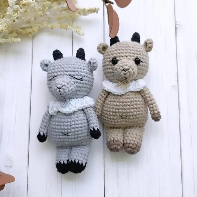 Вязаный козленок схема амигуруми